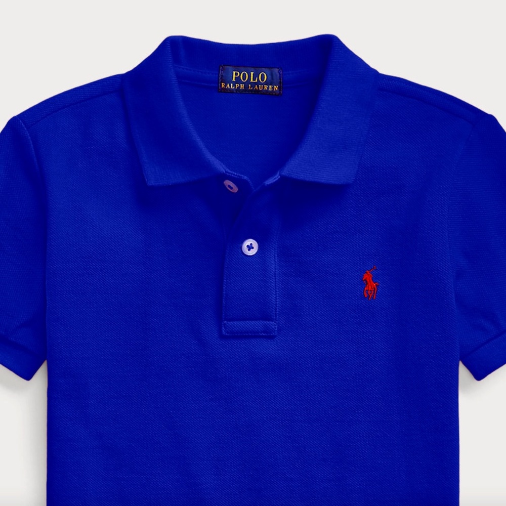 NWT!  ROYAL BLUE MESH POLO Ralph Lauren short sleeved Rugby collared shirt